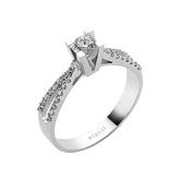 Total 0.50 Carat Diamond Halo Engagement Ring