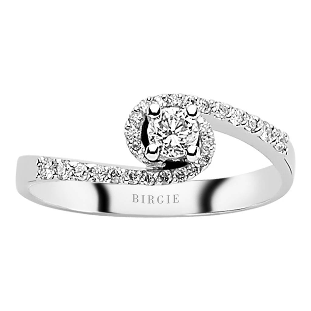 Total 0.40 Carat Diamond Halo Engagement Ring