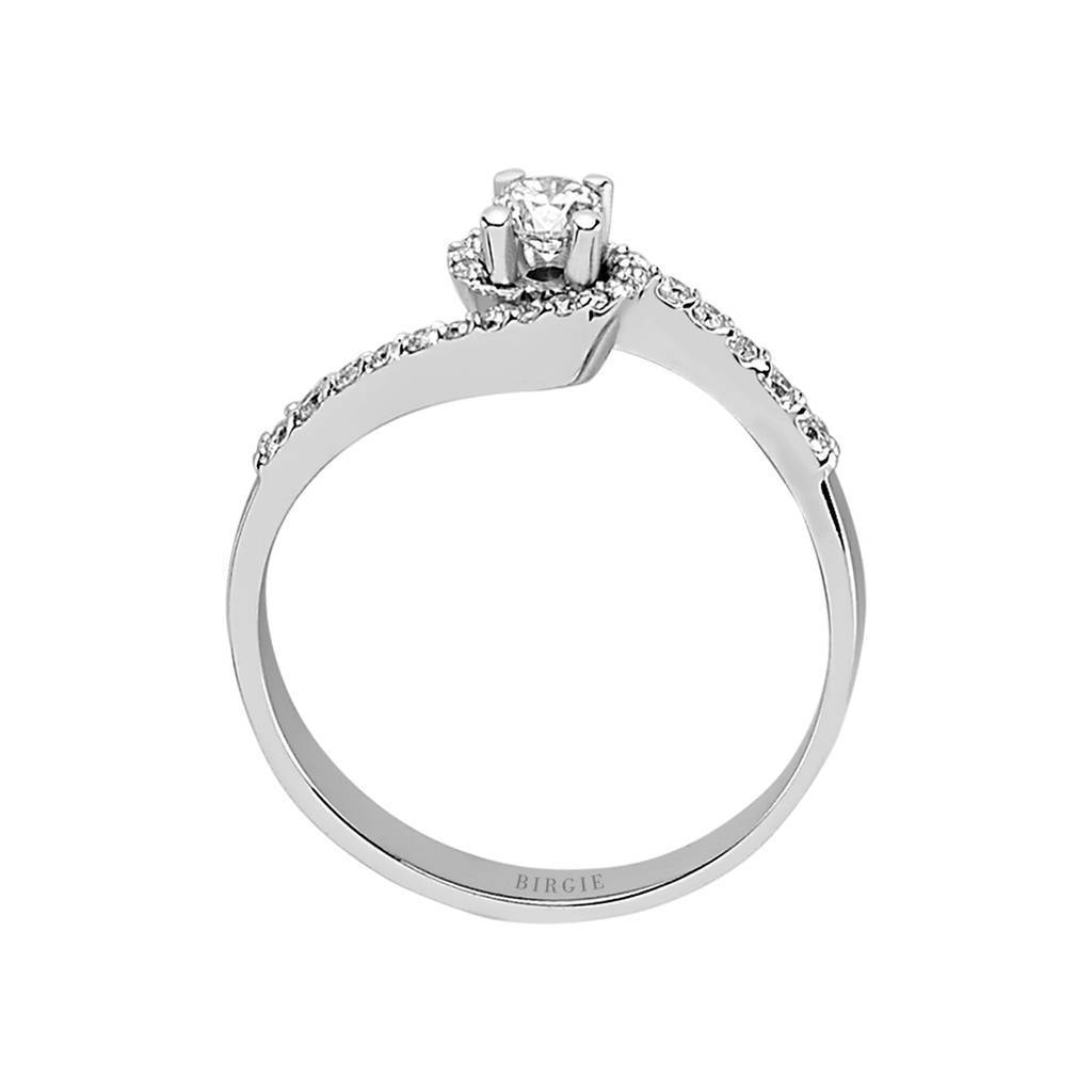 Total 0.40 Carat Diamond Halo Engagement Ring