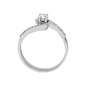 Total 0.40 Carat Diamond Halo Engagement Ring