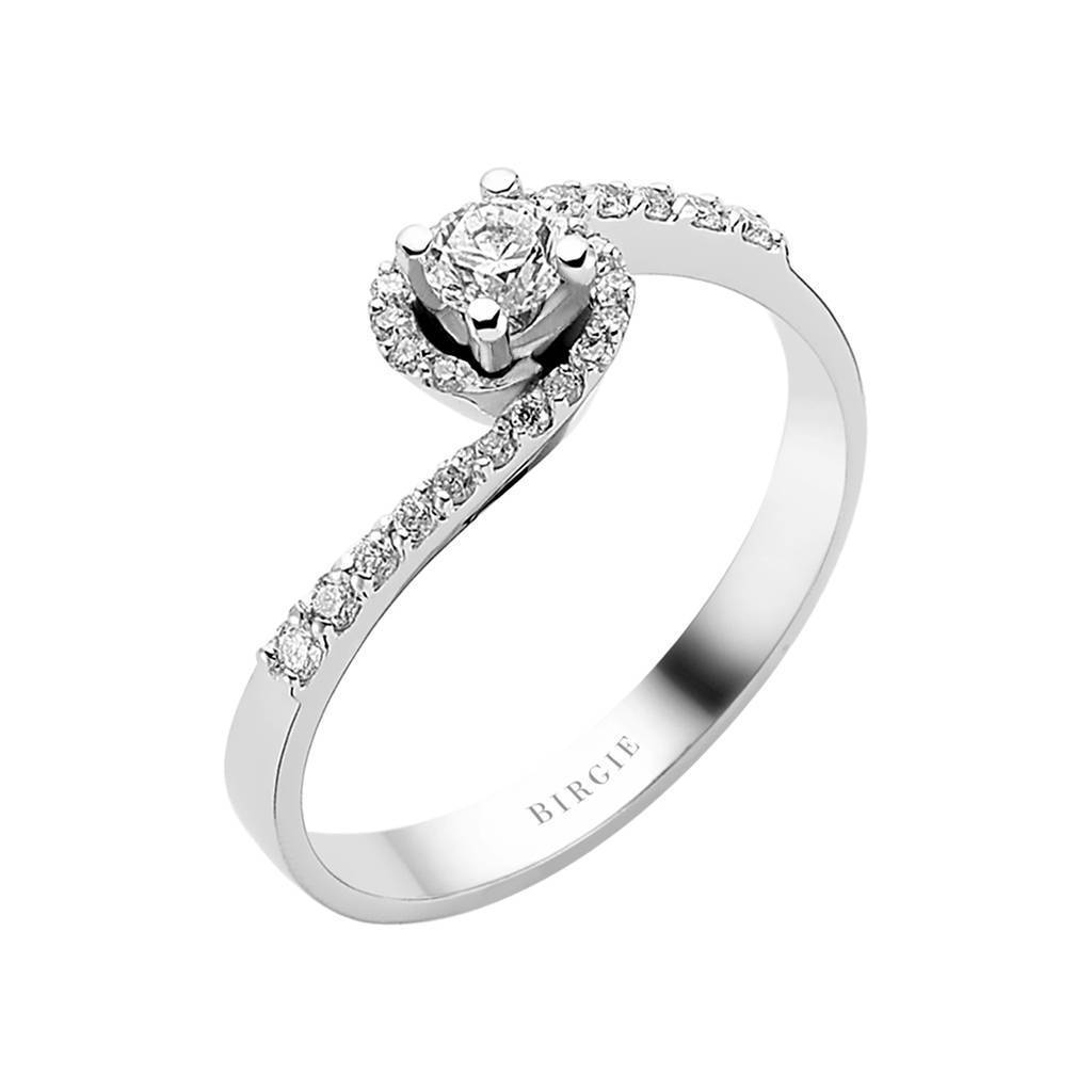 Total 0.40 Carat Diamond Halo Engagement Ring