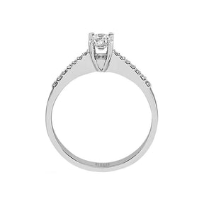 Total 0.38 Carat Diamond Halo Engagement Ring