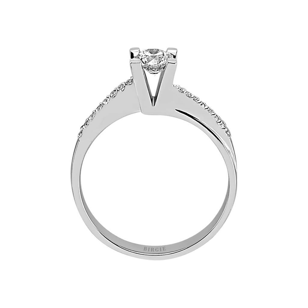 Total 0.46 Carat Diamond Halo Engagement Ring