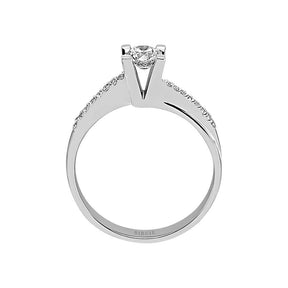 Total 0.46 Carat Diamond Halo Engagement Ring