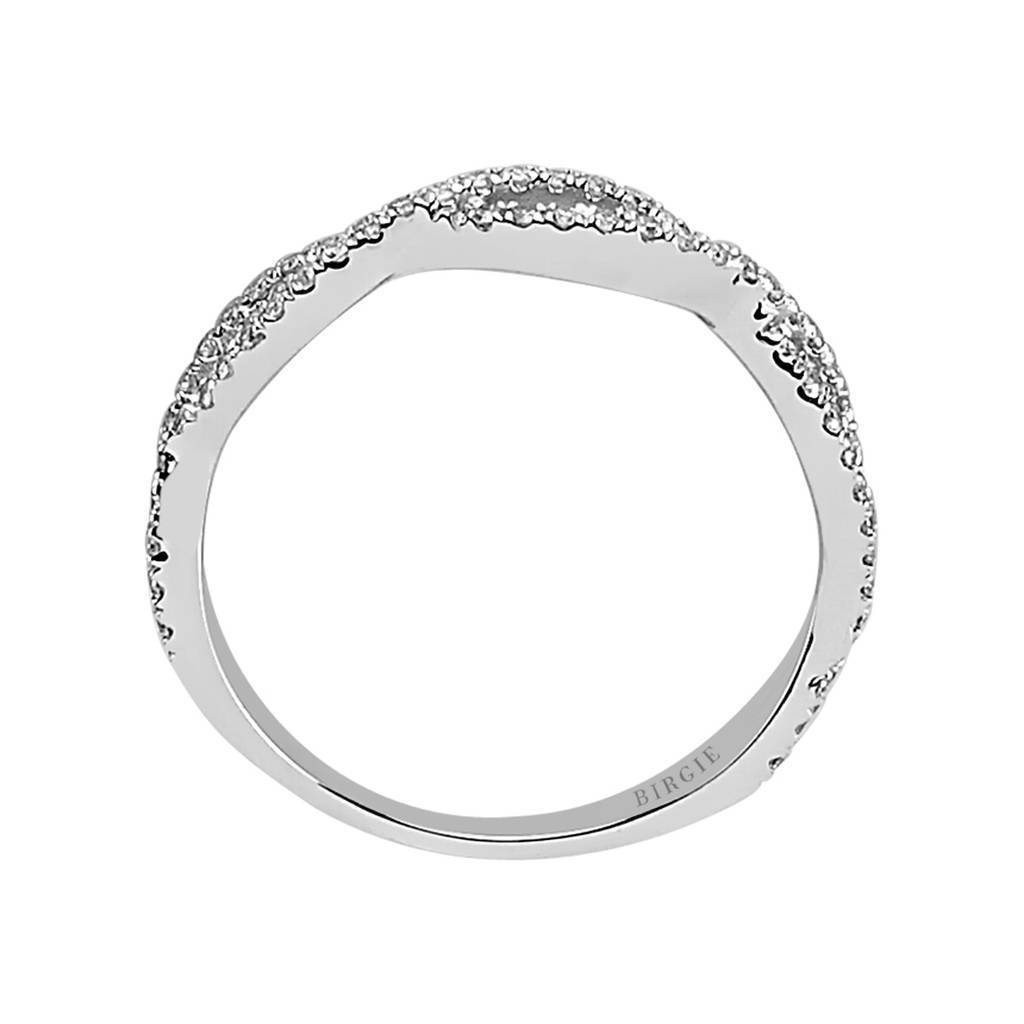 Double Lined Stone Diamond Mesh Ring