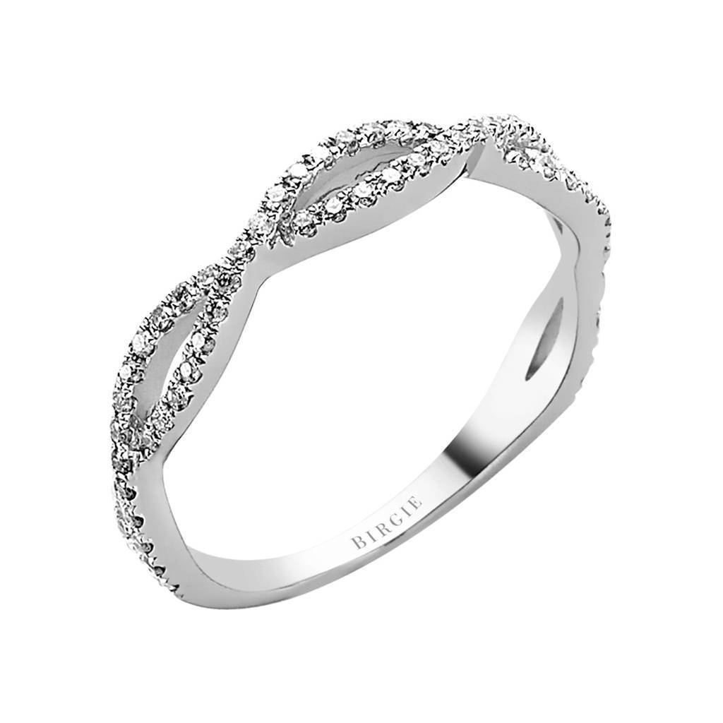 Double Lined Stone Diamond Mesh Ring