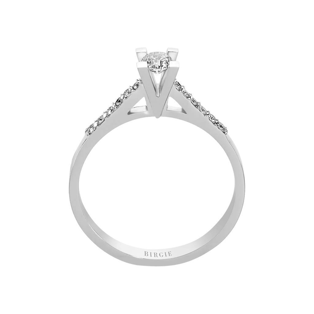 Total 0.33 Carat Diamond Halo Engagement Ring