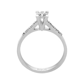 Total 0.43 Carat Diamond Halo Engagement Ring