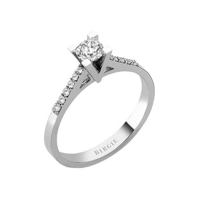 Total 0.43 Carat Diamond Halo Engagement Ring