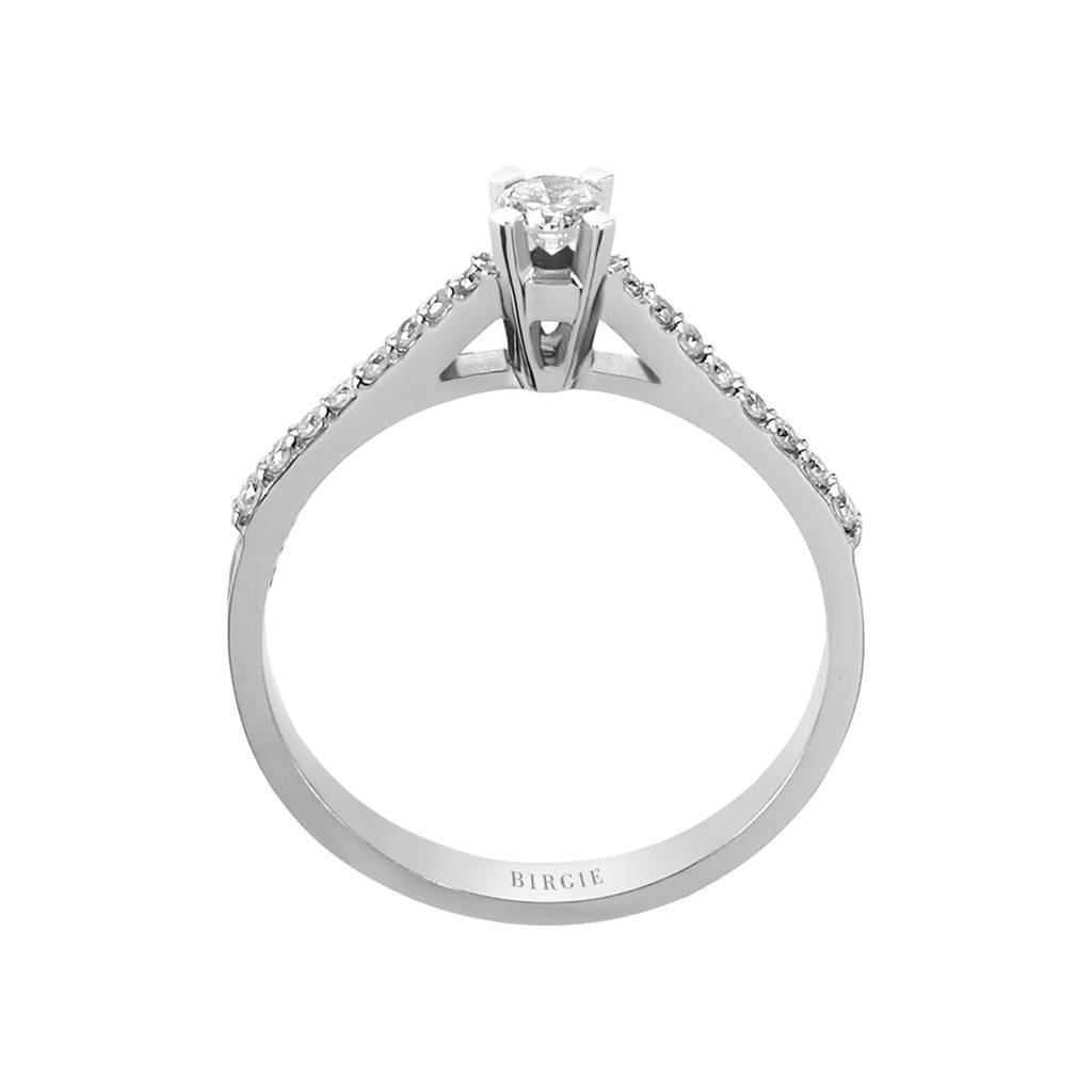 Total 0.32 Carat Diamond Halo Engagement Ring