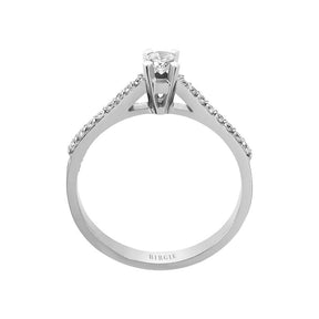 Total 0.32 Carat Diamond Halo Engagement Ring