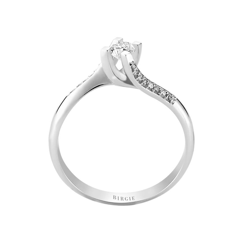 Insgesamt 0.27 Carat Diamant Halo Verlobungsring