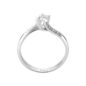 Insgesamt 0.27 Carat Diamant Halo Verlobungsring