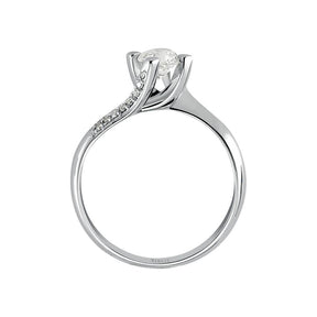 Total 0.46 Carat Diamond Halo Engagement Ring