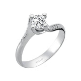 Total 0.46 Carat Diamond Halo Engagement Ring