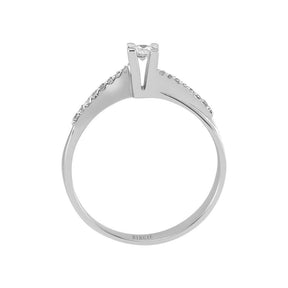 Insgesamt 0.16 Carat Diamant Halo Verlobungsing