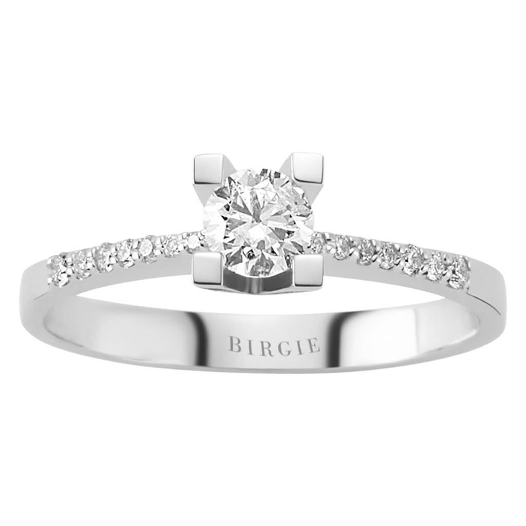 Total 0.41 Carat Diamond Halo Engagement Ring