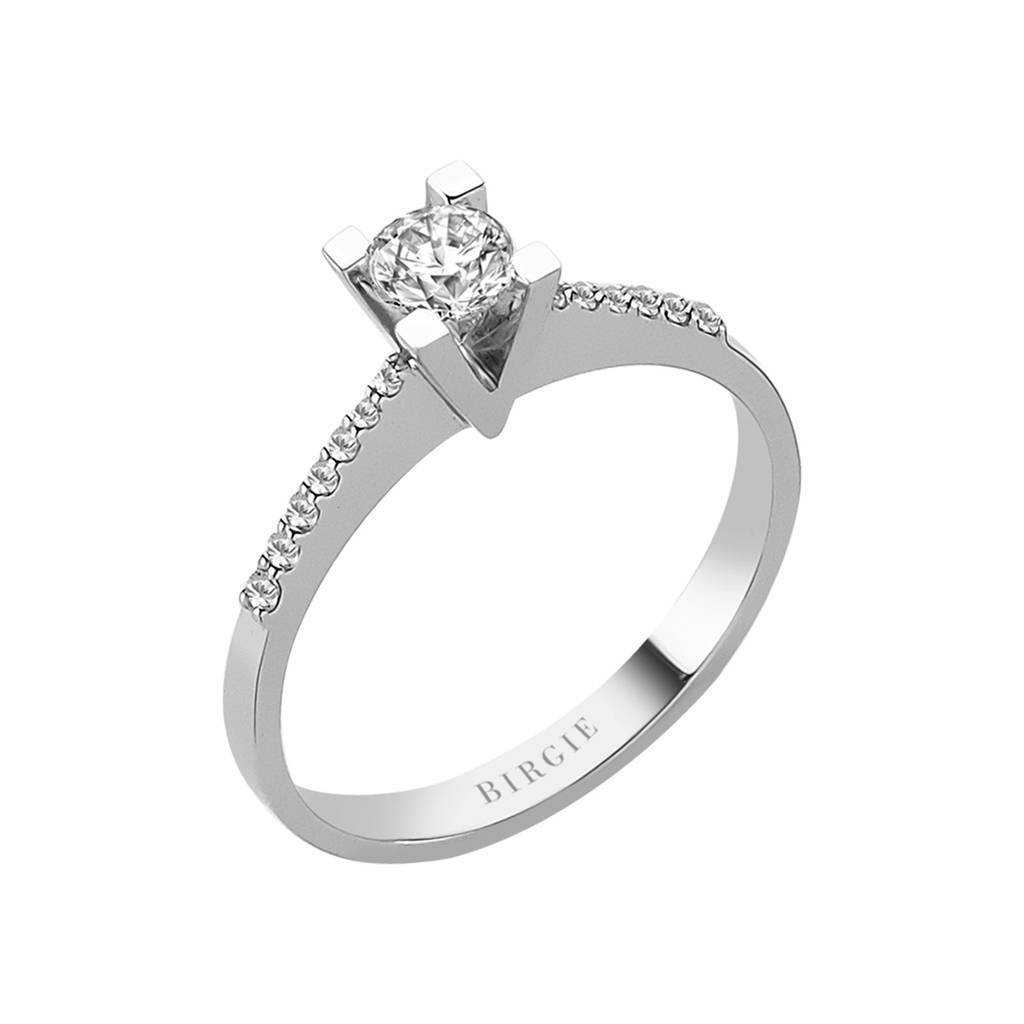 Total 0.41 Carat Diamond Halo Engagement Ring