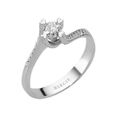 Total 0.40 Carat Diamond Halo Engagement Ring