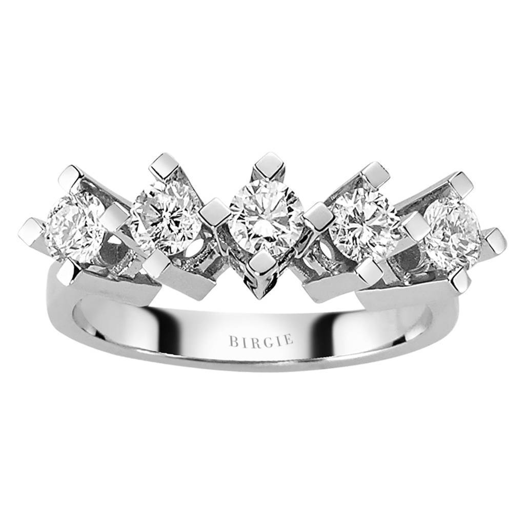 Bague de fiançailles 5 pierres diamant 0,95 carat