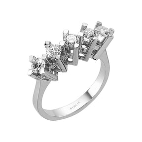 Bague de fiançailles 5 pierres diamant 0,95 carat