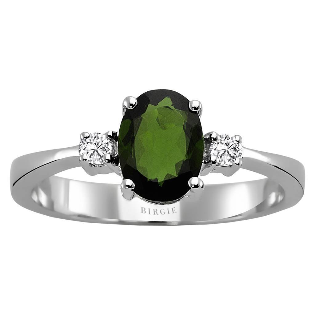 Oval Cut Tourmaline and Diamond Ring