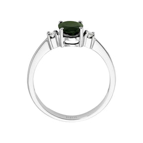 Oval Cut Tourmaline and Diamond Ring