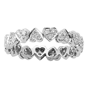 0.38 Carat Diamond Heart Eternity Wedding Ring