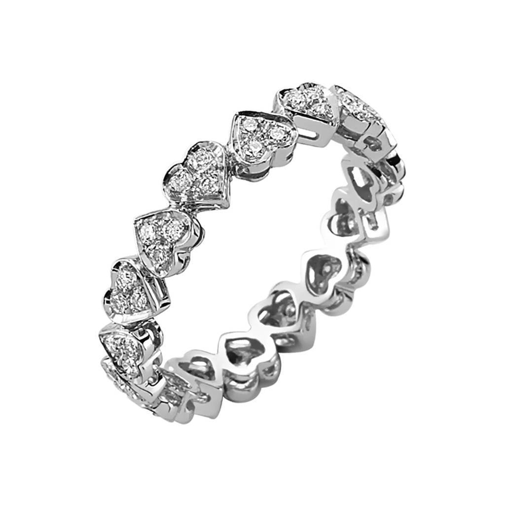 0.38 Carat Diamond Heart Eternity Wedding Ring