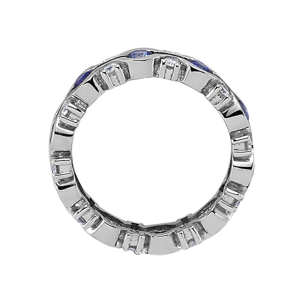 Half Channel Set Eternity Sapphire and Diamond Ring