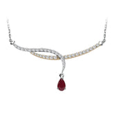 Collier Eden diamants et rubis larme