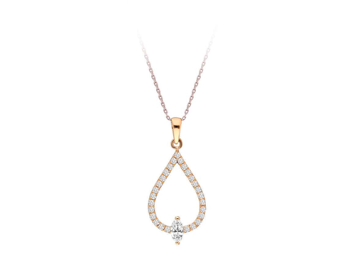 Marquise Diamant Tropfen Halskette