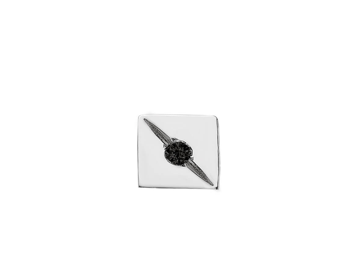 0,02 Carat Schwarz Diamant Solitaire Herren Ohrstecker