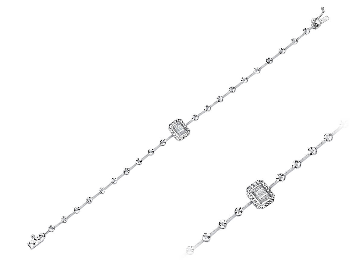 Baguette Diamant Armkette