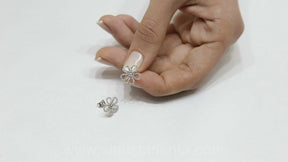 Diamant Blume Ohrstecker