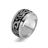 Floral Design White Gold Wedding Band