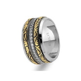 Yellow and White Gold Vintage Wedding Band w/ Diamonds - Birgie Diamant | Fine Jewellery - Diamant & Edelstein Schmuck