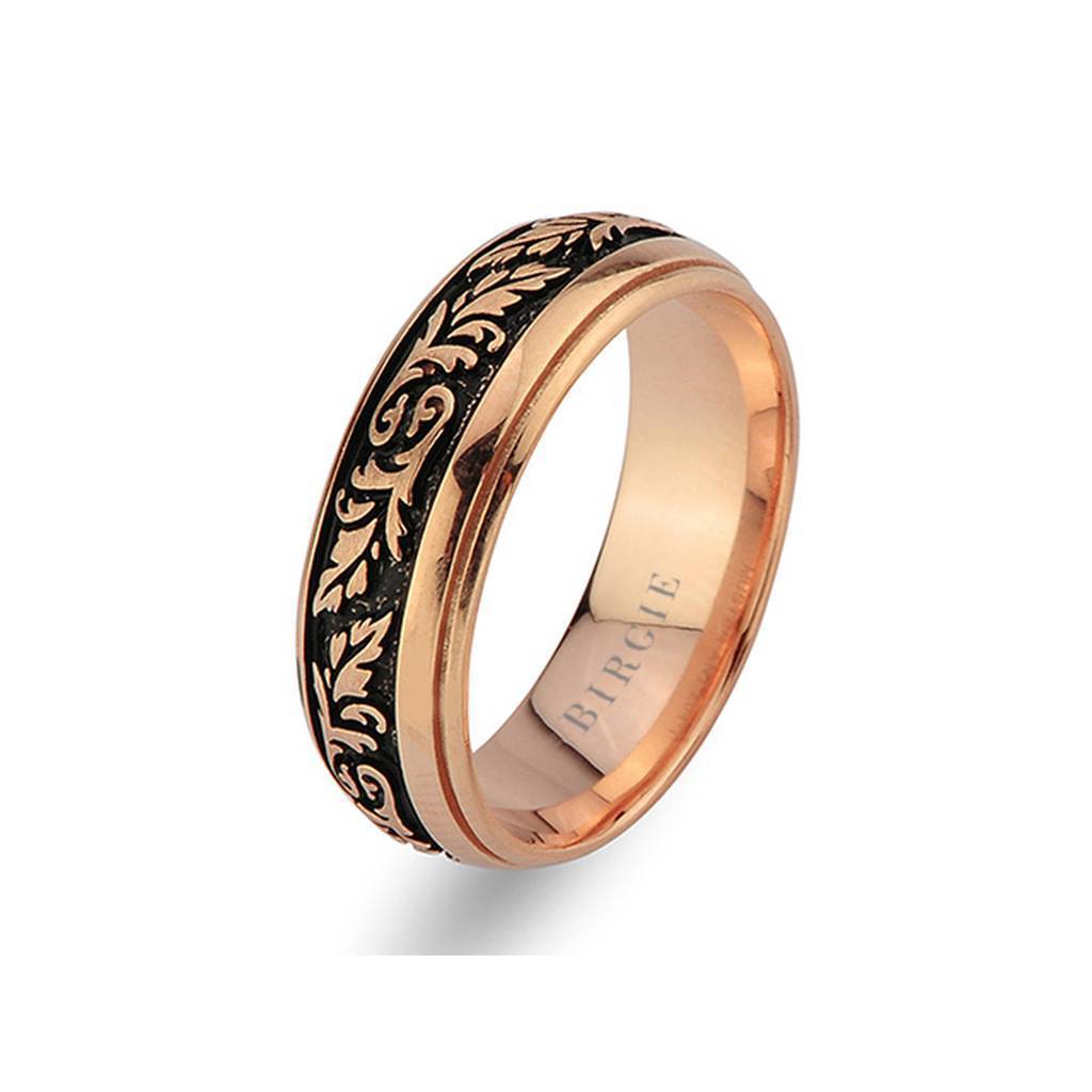 Hyacinth Design Rose Gold Wedding Band