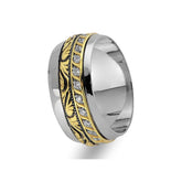 Yellow and White Gold Vintage Wedding Band w/ Diamonds - Birgie Diamant | Fine Jewellery - Diamant & Edelstein Schmuck