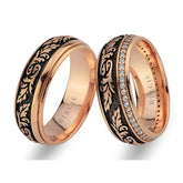 Hyacinth Design Rose Gold Wedding Band w/ Diamonds