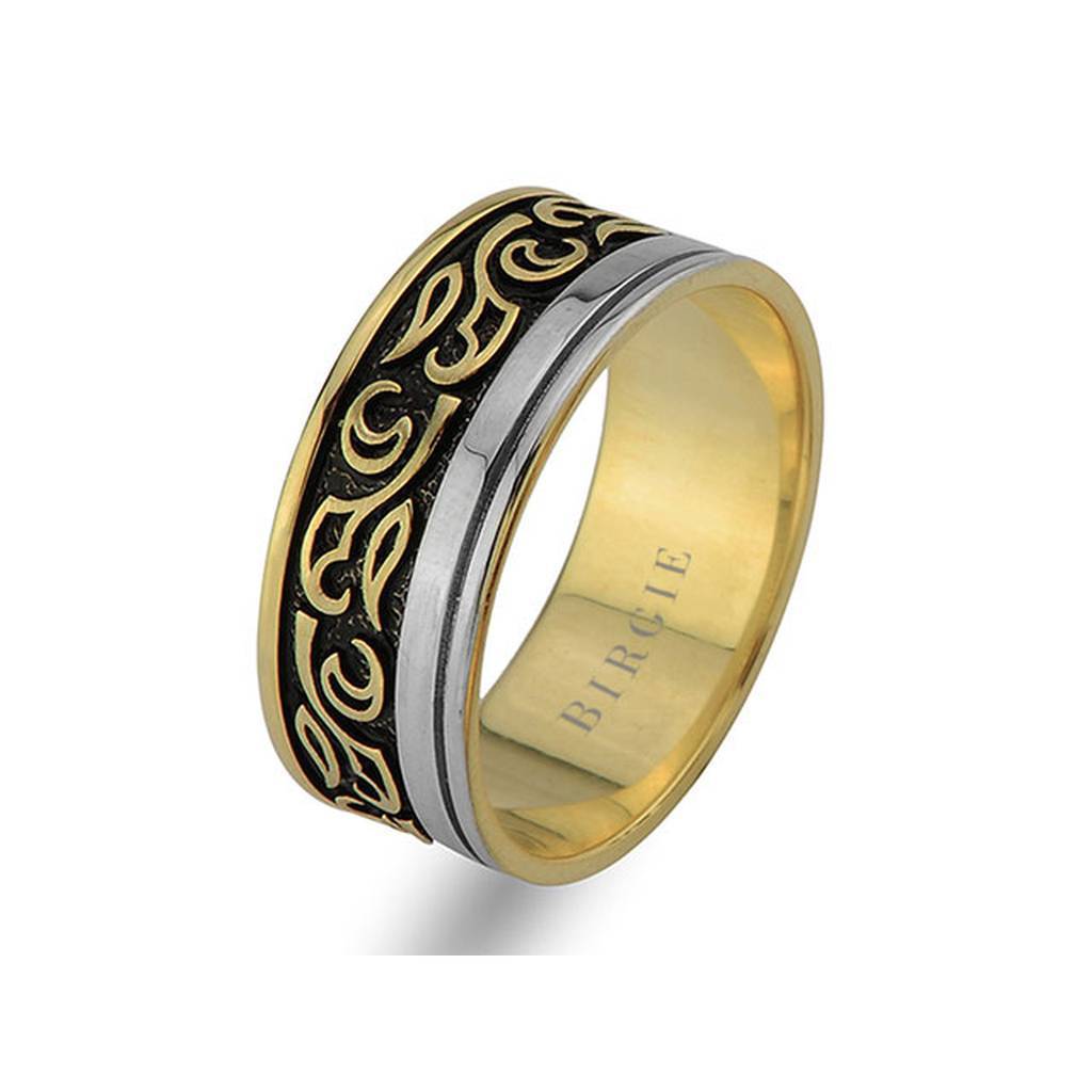 White and Yellow Gold Wedding Band