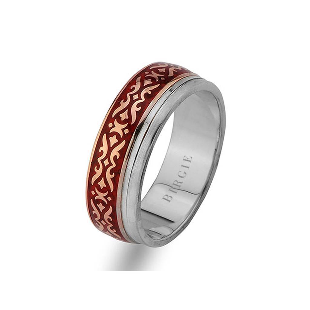 Phrygian Design Rose and Yellow Gold Wedding Band