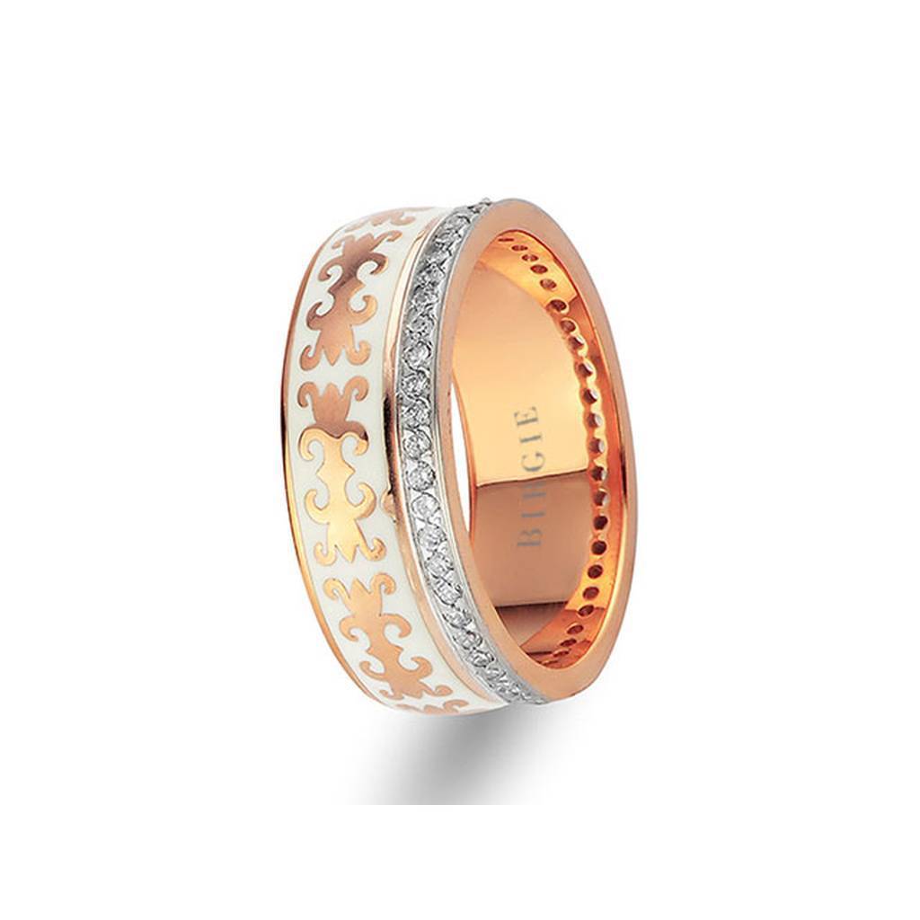 Byzantine Design Yellow Gold Wedding Band w/ Diamonds