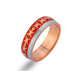 Byzantine Design Rose Gold Wedding Band