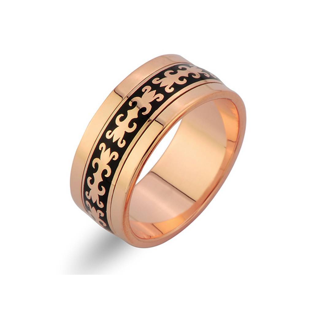 Byzantine Design Rose Gold Wedding Band