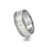 Stylish White Gold Wedding Band w/ Diamonds