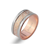 Chain Design White and Rose Gold Wedding Band