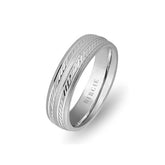 Lyrical Design White Gold Wedding Band