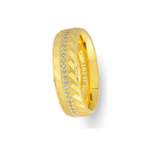 Yellow Gold Wedding Band w/ Diamonds and Mirror Effect - Birgie Diamant | Fine Jewellery - Diamant & Edelstein Schmuck