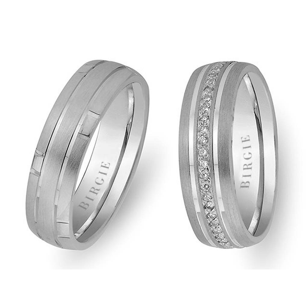 Horizon Design White Gold Wedding Band w/ Diamonds